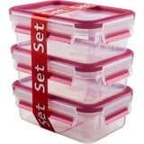 Emsa 515582 recipiente de almacenar comida Rectangular Caja 0,55 L Rosa, Transparente 3 pieza(s) transparente/Frambuesa, Caja, Rectangular, 0,55 L, Rosa, Transparente, Elastómero termoplástico (TPE), Alemania