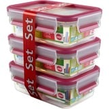 Emsa 515582 recipiente de almacenar comida Rectangular Caja 0,55 L Rosa, Transparente 3 pieza(s) transparente/Frambuesa, Caja, Rectangular, 0,55 L, Rosa, Transparente, Elastómero termoplástico (TPE), Alemania