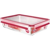 Emsa CLIP & CLOSE N10412 Rectangular Caja 3 L Transparente 1 pieza(s) transparente/Rojo, Caja, Rectangular, 3 L, Transparente, Vidrio, 420 °C