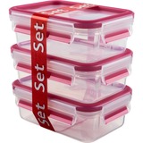 Emsa CLIP & CLOSE Rectangular Caja 0,55 L Rosa, Transparente 3 pieza(s) transparente/Frambuesa, Caja, Rectangular, 0,55 L, Rosa, Transparente, Elastómero termoplástico (TPE), Alemania