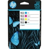 HP Paquete de 4 cartuchos de tinta Original 953 negro/cian/magenta/amarillo Rendimiento estándar, Tinta a base de pigmentos, Tinta a base de pigmentos, 20 ml, 9 ml, 4 pieza(s)