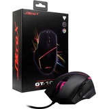 Inter-Tech GT-100 RGB ratón mano derecha USB tipo A Óptico 6400 DPI, Ratones para gaming negro, mano derecha, Óptico, USB tipo A, 6400 DPI, Negro