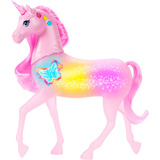 Mattel Barbie unicornio brillante y luminoso, Muñecos 