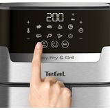 Tefal Easy Fry & Grill EY505D15 freidora Sencillo 4,2 L Independiente 1550 W Freidora de aire caliente Acero inoxidable acero fino/Negro, Freidora de aire caliente, 4,2 L, 80 °C, 200 °C, 6 personas(s), 60 min