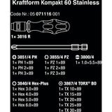 Wera Kompakt 60 punta de destornillador 16 pieza(s), Llave de tubo negro/Azul, 16 pieza(s), Torx, Caja