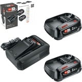Bosch Set de inicio de batería 18V 2x 2,5Ah + cargador rápido AL 18V-44, Conjunto negro