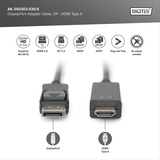 Digitus AK-340303-030-S, Adaptador negro