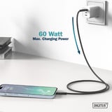 Digitus Cable de conexión de silicona USB 2.0 USB-A > USB-C negro