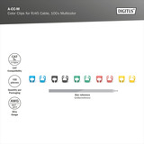 Digitus Clips de colores para cables de parcheo - Mezclados (20 piezas cada uno), Grapas de cable multicolor