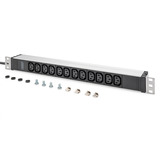 Digitus Regleta de enchufes 19" PDU con perfil de aluminio, 12 tomas C13 negro/Aluminio