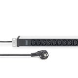 Digitus Regleta de enchufes 19" PDU con perfil de aluminio, 12 tomas C13 negro/Aluminio