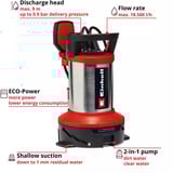 EINHELL Juego de inundación GE-DP 7535 N LL ECO, Bombas presión e inmersión rojo/Negro