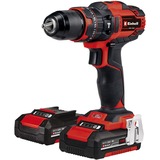 EINHELL Power X-Change Taladro atornillador percutor TE-CD 18/40 Li-i +64, 18 Voltios, Martillo atornillador rojo/Negro