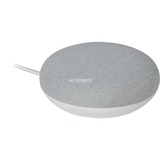 Google Nest Mini Dispositivos con asistente virtual, Altavoz blanco, Google Assistant, Alrededor, Gris, Tela, Plástico, Chromecast, Android, iOS