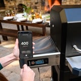 Masterbuilt Parrilla de carbón + Ahumador Gravity 800 negro