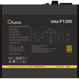 Ocypus Iota P1200 Black, Fuente de alimentación de PC negro