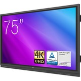 Optoma 3751RK pizarra y accesorios interactivos 190,5 cm (75") 3840 x 2160 Pixeles Pantalla táctil Negro, Pantalla de gran formato negro, 190,5 cm (75"), 370 cd / m², 1,073 billones de colores, 3840 x 2160 Pixeles, 4K Ultra HD, Direct-LED