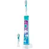 Philips Sonicare For Kids For Kids HX6322/04 Cepillo de dientes para niños, Cepillo de dientes eléctrico turquesa, Niño, Cepillo dental sónico, 62000 movimientos por minuto, Azul, 2 min, LED