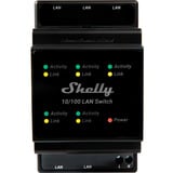 Shelly Switch LAN 5 Puertos 10/100 Mbit, Interruptor/Conmutador negro
