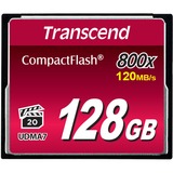 Transcend 128GB 800x CF CompactFlash MLC, Tarjeta de memoria negro, 128 GB, CompactFlash, MLC, 120 MB/s, 60 MB/s, Negro