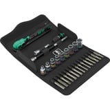 Wera 8100 SA 15 Juego de carracas Zyklop Comfort, 1/4", Kit de herramientas negro/Verde