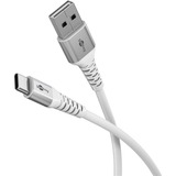 goobay Cable textil USB 2.0 supersuave, conector USB-A > conector USB-C blanco
