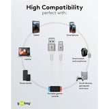 goobay Cable textil USB 2.0 supersuave, conector USB-A > conector USB-C blanco