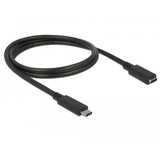 DeLOCK 85533 cable USB 1 m USB 3.2 Gen 1 (3.1 Gen 1) USB C Negro, Cable alargador negro, 1 m, USB C, USB C, USB 3.2 Gen 1 (3.1 Gen 1), 5000 Mbit/s, Negro