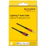 DeLOCK 86587 cable de audio 1,5 m 3,5mm Lightning Negro negro/Rojo, 3,5mm, Macho, Lightning, Macho, 1,5 m, Negro