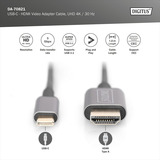 Digitus Cable adaptador USB-C a HDMI A, 4K @ 30HZ negro