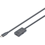 Digitus Cable de extensión activo USB 3.2 Gen 1, conector USB-C > toma USB-C, Cable alargador negro