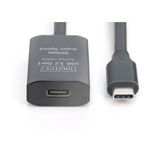 Digitus Cable de extensión activo USB 3.2 Gen 1, conector USB-C > toma USB-C, Cable alargador negro