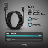 Digitus Cable de extensión activo USB 3.2 Gen 1, conector USB-C > toma USB-C, Cable alargador negro