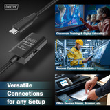 Digitus Cable de extensión activo USB 3.2 Gen 1, conector USB-C > toma USB-C, Cable alargador negro