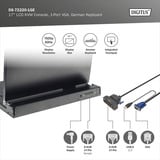 Digitus Consola KVM LCD HD modular con TFT de 17" y 1 puerto VGA, Switch KVM negro