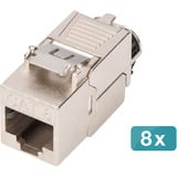 Digitus Módulo Keystone Cat. 8.1, apantallado, 8 piezas plateado