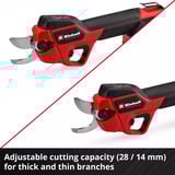 EINHELL GP-LS 18/28 Li BL 3408320, Tijeras de podar rojo/Negro