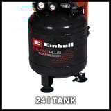 EINHELL TE-AC 24 Silent compresor de aire 750 W 135 l/min Corriente alterna negro/Rojo, 135 l/min, 8 bar, 750 W, 22,1 kg