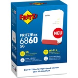 FRITZ! FRITZ!Box 6860 5G, Router WIRELESS LTE Box 6860 5G, Router de red móvil, Blanco, Gigabit Ethernet, 10,100,1000 Mbit/s, IEEE 802.3at, 802.11a, 802.11g, Wi-Fi 5 (802.11ac), Wi-Fi 6 (802.11ax)