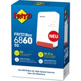 FRITZ! FRITZ!Box 6860 5G, Router WIRELESS LTE Box 6860 5G, Router de red móvil, Blanco, Gigabit Ethernet, 10,100,1000 Mbit/s, IEEE 802.3at, 802.11a, 802.11g, Wi-Fi 5 (802.11ac), Wi-Fi 6 (802.11ax)