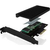 ICY BOX IB-PCI208-HS tarjeta y adaptador de interfaz Interno M.2, Tarjeta de interfaz negro, PCIe, M.2, Full-height / Low-profile, PCIe 4.0, Negro, Pasivo