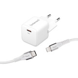 Intenso Power Adapter W30C GaN + C315L Lightning Kabel, Cargador blanco