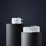 Intenso Power Adapter W30C GaN + C315L Lightning Kabel, Cargador blanco