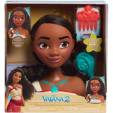 Just Play Disney Princess - Cabeza de Estilismo Vaiana, Cabeza de maquillaje y peluquería 