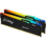 Kingston FURY FURY Beast 16 GB 5200 MT/s DDR5 CL40 DIMM (Kits de 2) RGB, Memoria RAM negro, 16 GB, 2 x 8 GB, DDR5, 288-pin DIMM