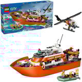LEGO Barco de rescate costero de la guardia costera con helicóptero, Juegos de construcción 