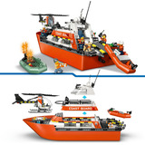 LEGO Barco de rescate costero de la guardia costera con helicóptero, Juegos de construcción 
