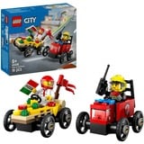 LEGO City Pack de Coches de Carreras: Pizza vs. Camión de Bomberos, Juegos de construcción Juego de construcción, 5 año(s), Plástico, 70 pieza(s), 119 g