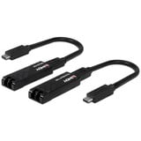 Lindy 43312 tarjeta y adaptador de interfaz LC, Cable alargador negro, USB Tipo C, LC, Masculino, LC, Negro, 100 m