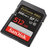 SanDisk Extreme PRO 512 GB SDXC Clase 10, Tarjeta de memoria negro, 512 GB, SDXC, Clase 10, 200 MB/s, 140 MB/s, Class 3 (U3)